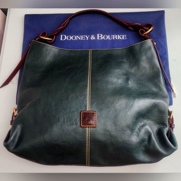 Dooney & Bourke Florentine Leather Twist Sac Shoulder Bag Teal - Picture 2 of 8